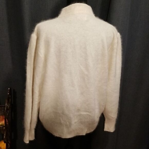 B.J.Kristen Womens Medium 80s Electric  Angora Wool Vintage Cardigan Sweater L - Picture 7 of 15